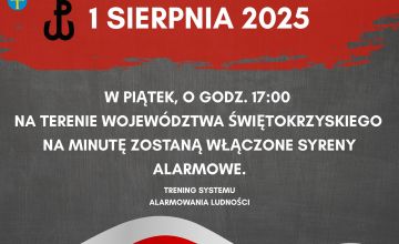 1 sierpnia o 17:00 zawyją syreny